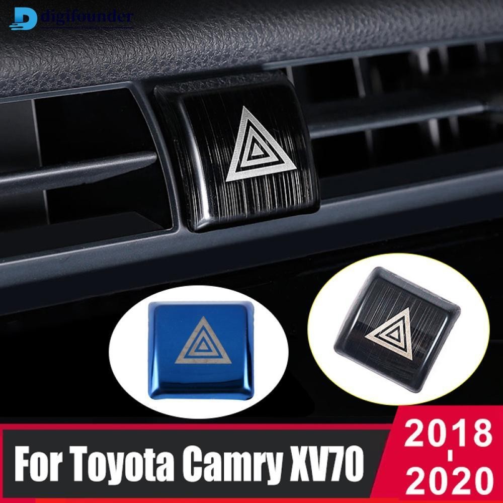 Digifounder สติกเกอร์ติดปุ่มกดสวิตช์ไฟฉุกเฉินรถยนต์ สําหรับ Toyota Camry 70 XV70 2018-2020 G2I3