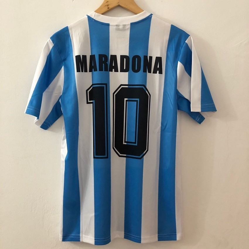 เสื้อกีฬาแขนสั้น ลายทีมชาติฟุตบอล MARADONA 86 Argentina 1986 ชุดเยือนไทยเรโทร สําหรับผู้ใหญ่