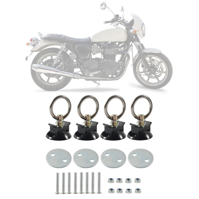 Char 4 ชุด Tie Down System สําหรับรถพ่วงเพื่อผูกลง ATV รถจักรยานยนต์ L Track Tie Down Kit รอบ Tie Do