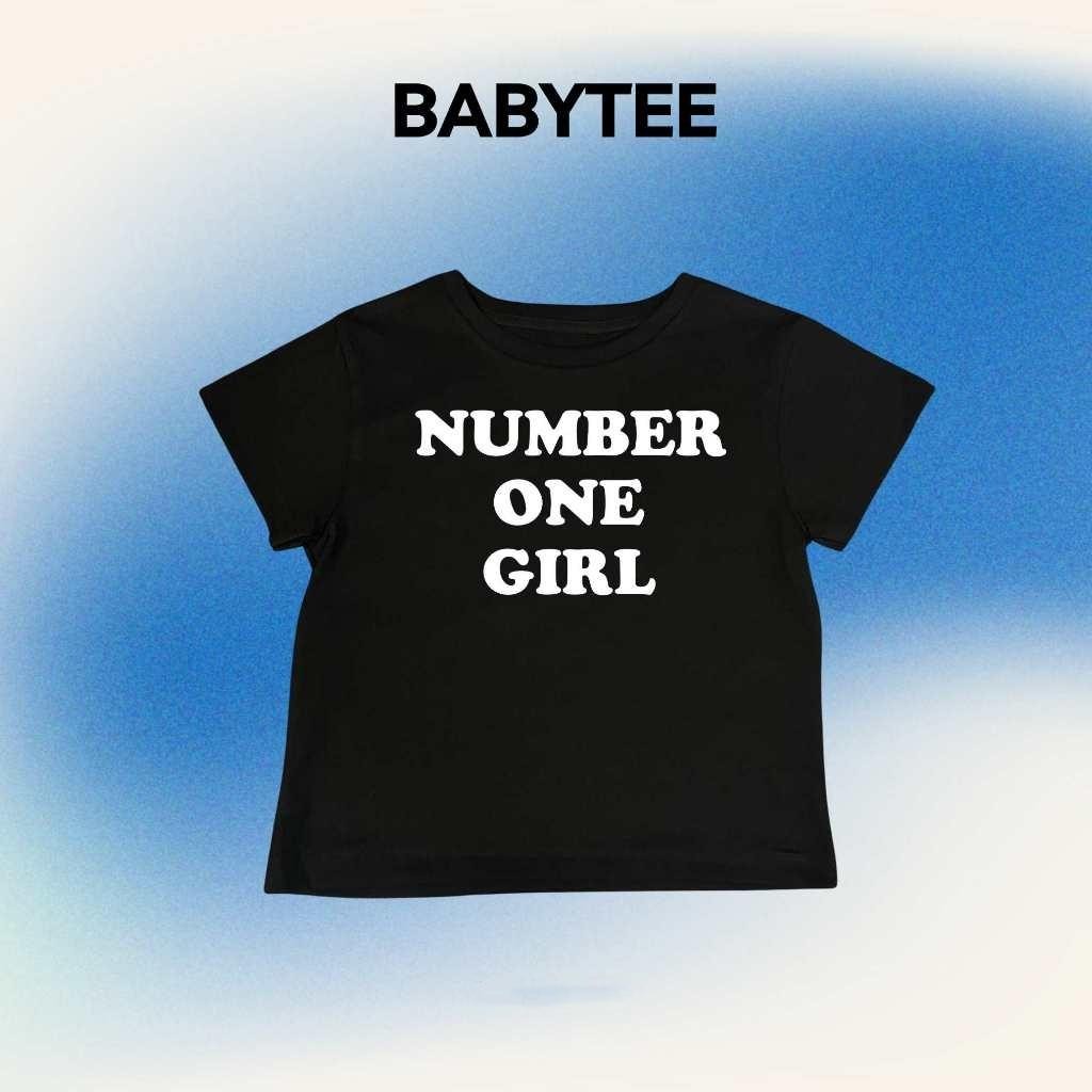 (จัดส่งตลอด 24 ชั่วโมง)เสื้อยืด Baby Tee 'Number One Girl' สไตล์เกาหลี น่ารัก คลาสสิก คอตตอน 100% - รูปที่ 3