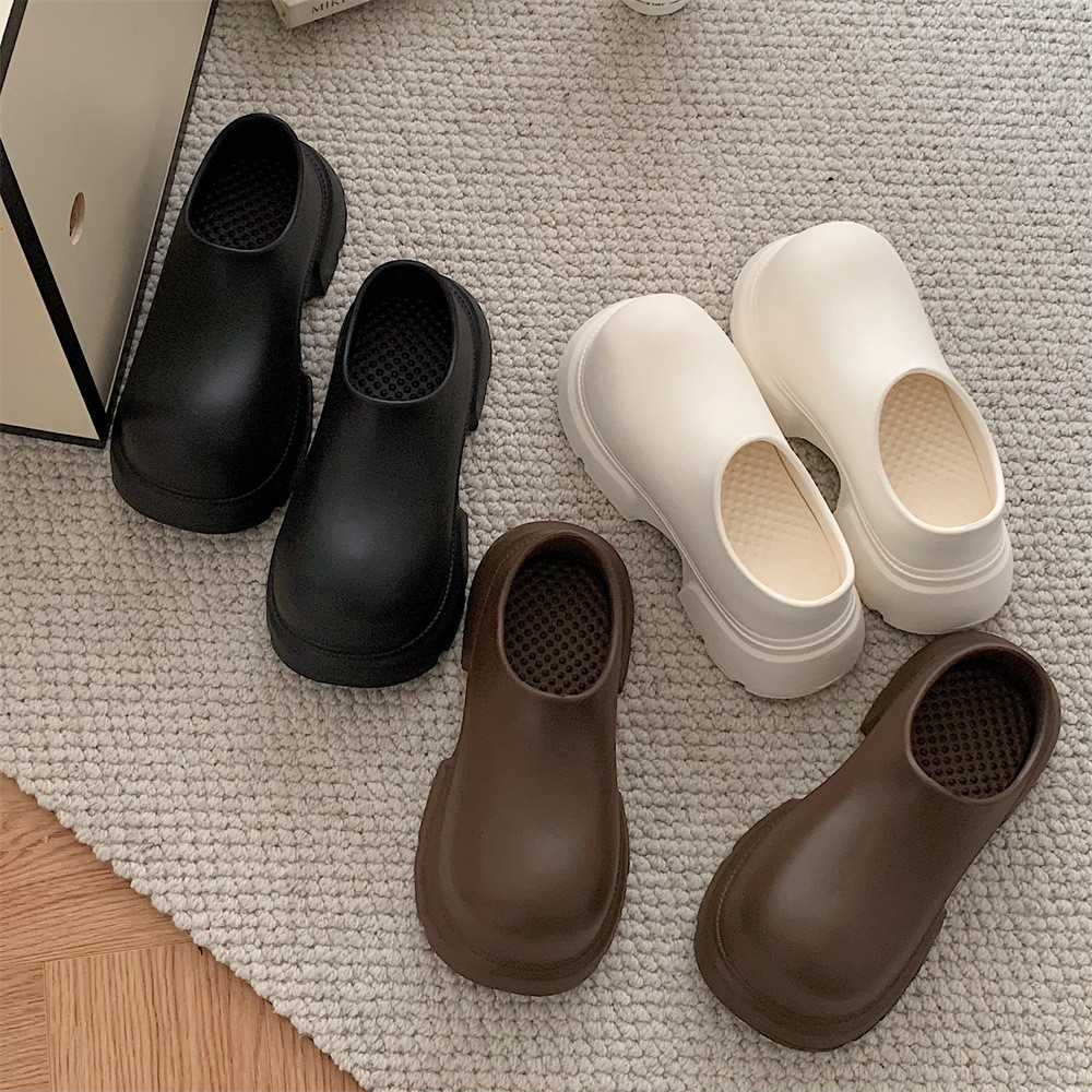 Xitiao สวมใส่ด้านนอกสไตล์ลําลอง Slip-On ขี้เกียจครึ่งรองเท้าแตะสุภาพสตรีฤดูร้อนหนา Soled เพิ่มการสําเร็จความใคร่ Cool แฟชั่น Big Toe