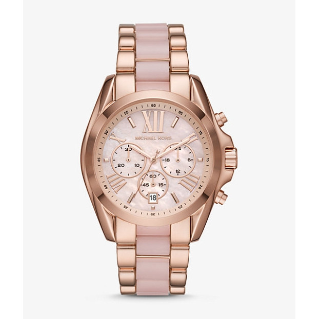 Michael Kors MK6830 Oversized Bradshaw Rose Gold-Tone and Acetate Watch