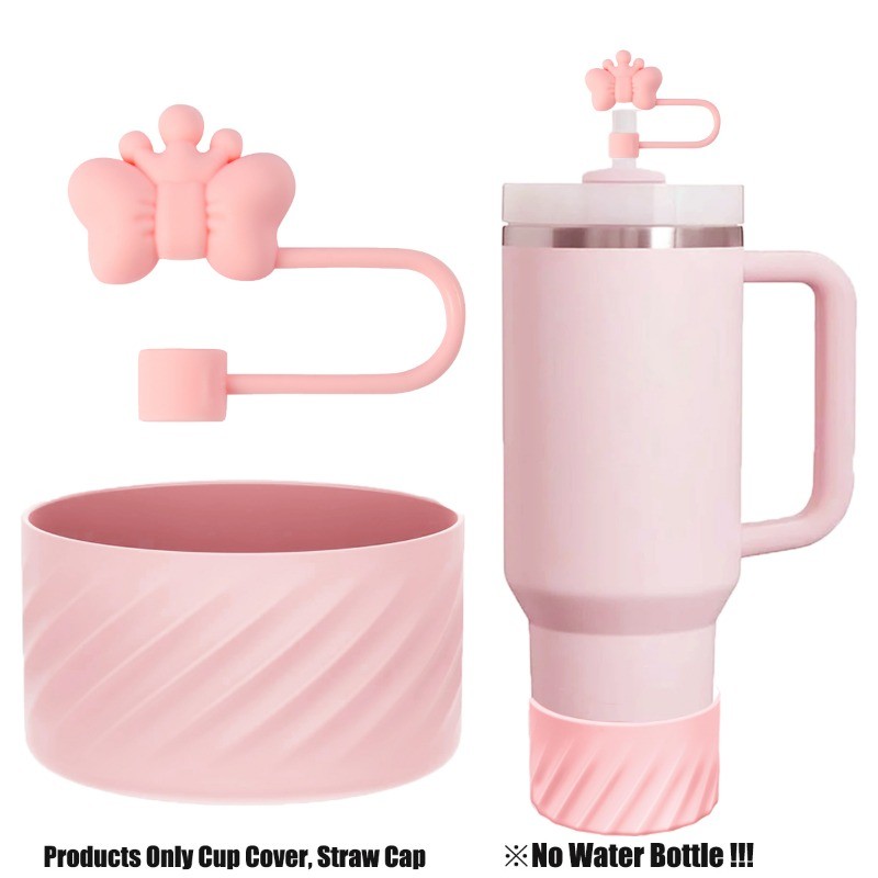 Sugaw 10 มม.หลอด & Tumbler ซิลิโคน Boot ชุดมงกุฎรูปร่างฟางฝาปิดขวดน้ํา Protector Boot สําหรับ 40oz Stanley Tumbler อุปกรณ์เสริม