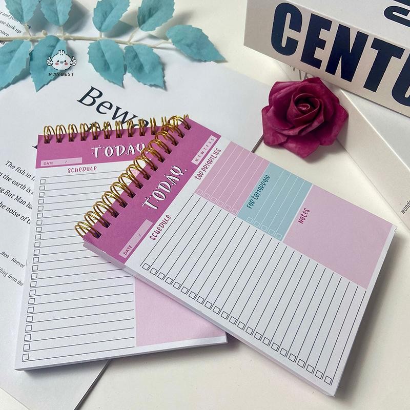 {maybest} To Do List Notepad Daily Planner Notepad Schedule Weekly Planer Notepad Simple Coil Spiral