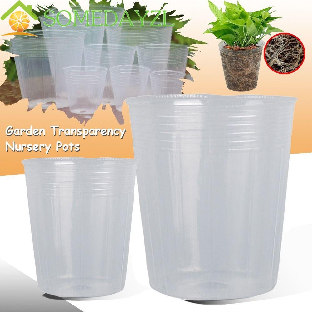 Somedayzl Nursery Pots ผักเครื่องมือทําสวน Clear Yard Nutrition Bowl ถ้วยปลูกความจุขนาดใหญ่