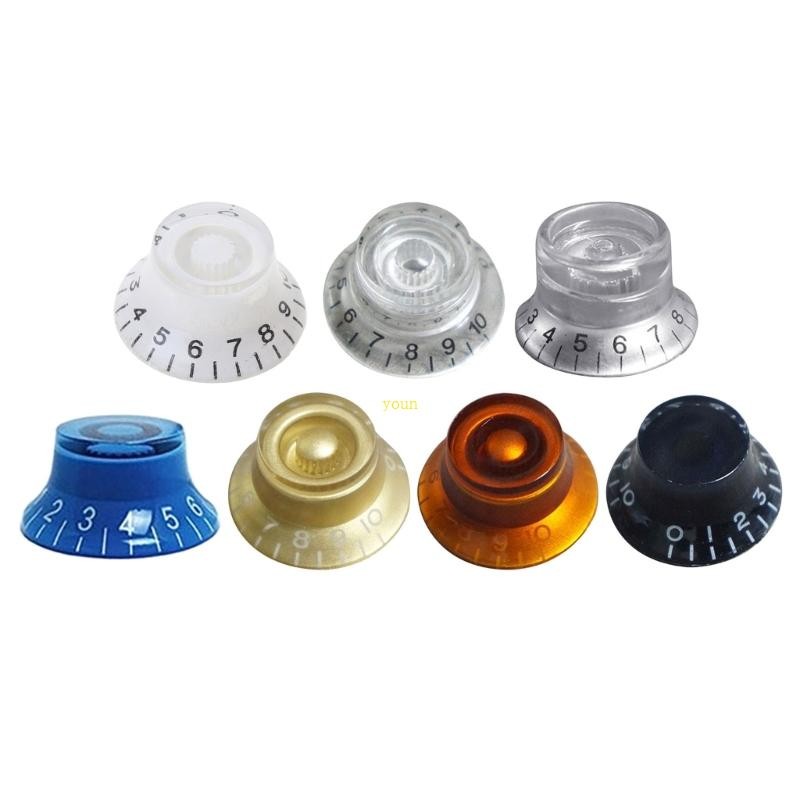 Youn 4 ชิ้นชุดพลาสติก Volume Tone Knob Top หมวกตรงกีตาร์ควบคุมความเร็วลูกบิด Fit สําหรับ LP กีตาร์ไฟฟ้า Accessorie