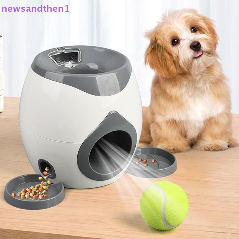 Newsandthen1 สุนัขสัตว์เลี้ยงของเล่น 2 In 1 Tennis Launcher อัตโนมัติโยนเครื่องสัตว์เลี้ยง Interactive Pet Feeder สําหรับสุนัข