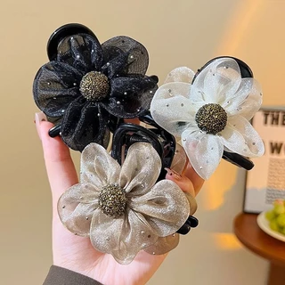 High-end Rhinestone ดอกไม้ Hairpin ผู้หญิงใหม่ผมหางม้าสูงอุปกรณ์เสริมผม