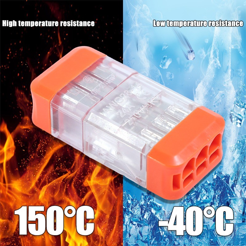 3 ชิ้น 2/3 หลุม Quick สายไฟ Terminal - กล่องแยกสายไฟ - Multi-cuit Wire Splitter - Compact Terminal Block - Push-in Spring Splicing Butt - Quick Wire Connectors - รูปที่ 2