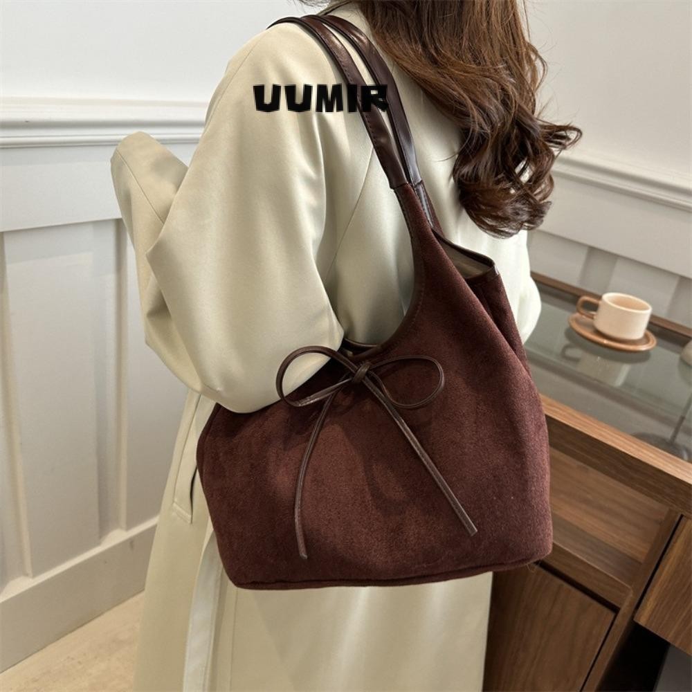 UUMIR Tote Bag, กระเป๋าสะพายโบว์อารมณ์ยอดนิยม, กระเป๋าผู้หญิง Commuting ความจุขนาดใหญ่อินเทรนด์