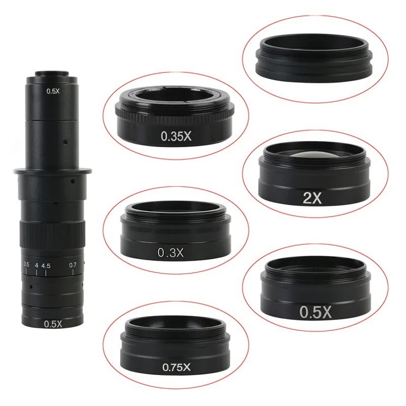 เลนส์กล้องไมโครสโคป 10A 0.3X 0.35X 0.5X 0.75X 2X 1X 42 มม. สําหรับเลนส์ 10A 120X 180X 300X