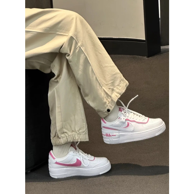 【ของแท้ 100%】Nike Air Force 1 Low Shadow CI0919-102 pink white รองเท้า สำหรับขาย
