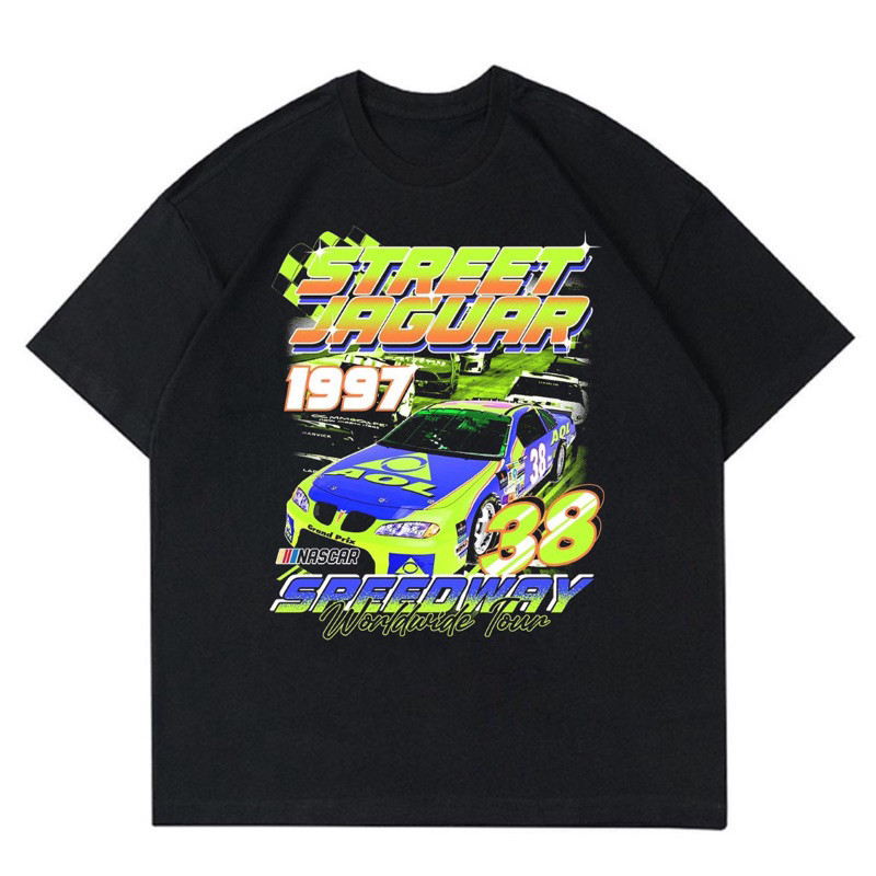 แฟชั่นใหม่ เสื้อยืด ลาย Nascar STREET JAGUAR VINTAGE | เสื้อยืด ลาย NASCAR STREET JAGUAR สีดํา | เสื