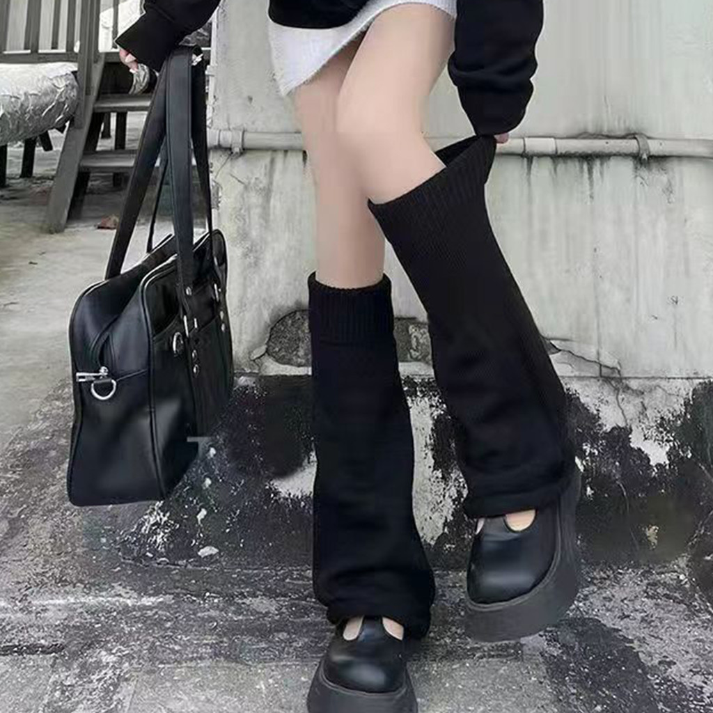 ปลอกสวมขายาว ให้ความอบอุ่น ลายน่ารัก สําหรับตัดแต่งถุงเท้า 1 คู่