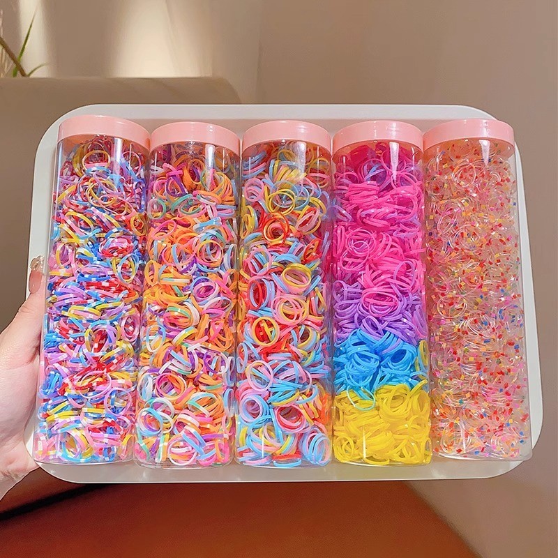 ยางรัดผม แบบใช้แล้วทิ้ง สีสันสดใส น่ารัก สําหรับเด็กผู้หญิง 500~2500 ชิ้น