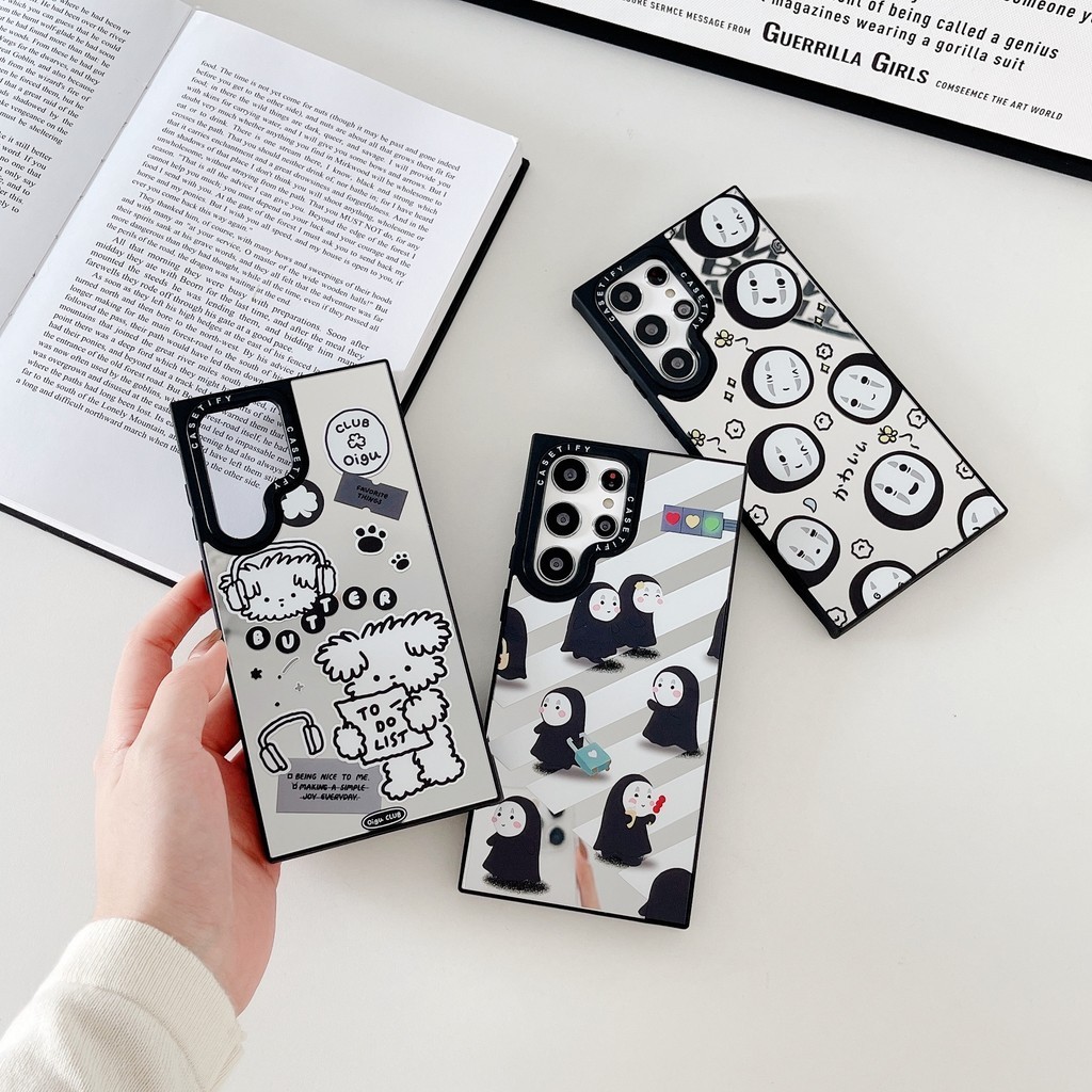 No Face Man Club Oigu Dog Mirror Hard Casetify เคสโทรศัพท์สําหรับ Samsung Galaxy S23 S24 S25 Plus Ultra