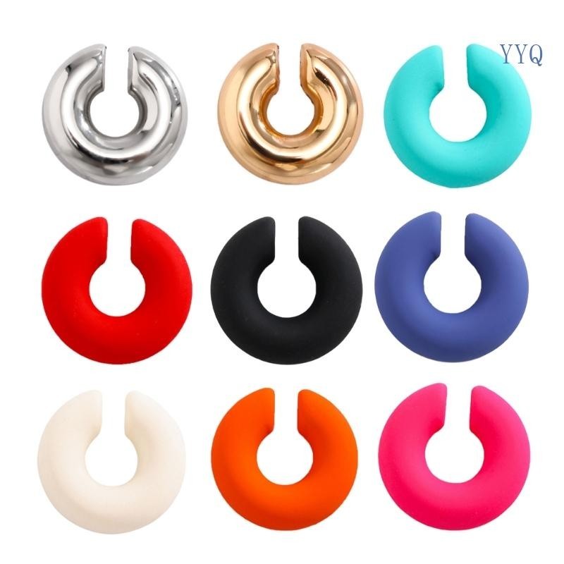 Yyq ต่างหูห่วง แบบหนีบ ไม่ต้องเจาะหู เรียบง่าย