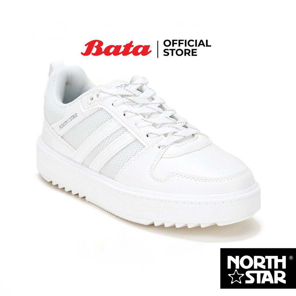 Bata บาจา by North Star รองเท้าผ้าใบสนีคเกอร์แฟชั่น แบบผูกเชือก ดีไซน์เท่ห์ สวมใส่ง่าย สำหรับผู้หญิง สีขาว 5201106 สีม่วง 5205106