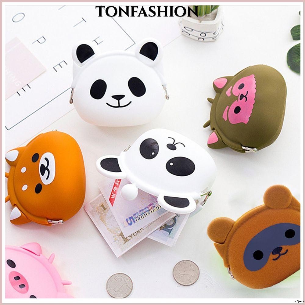 Tonfashion กระเป๋าสตางค์ ใบสั้น ลายการ์ตูนแพนด้า สุนัขน่ารัก ของขวัญ