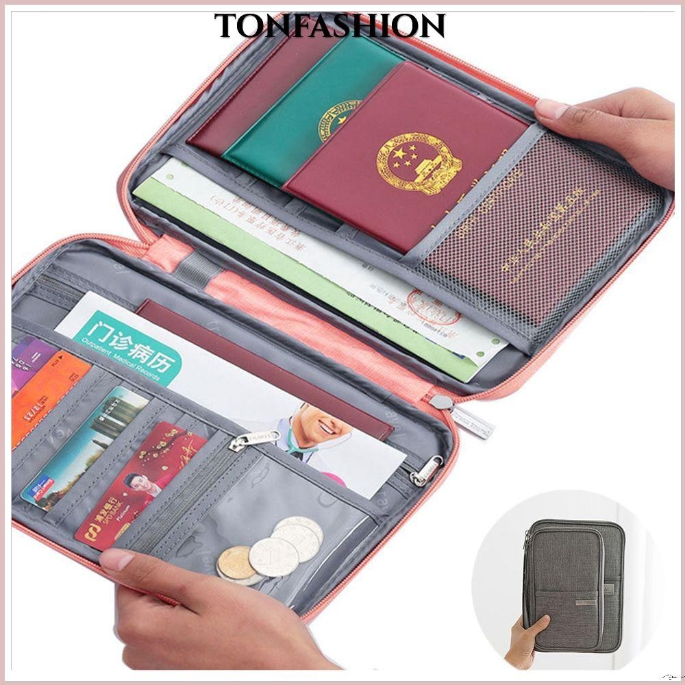 Tonfashion กระเป๋าสตางค์ กระเป๋าใส่หนังสือเดินทาง กันน้ํา สําหรับผู้หญิง และผู้ชาย