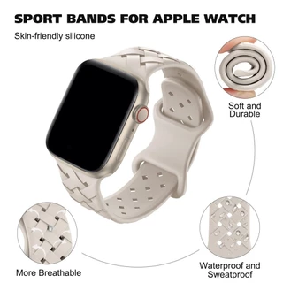 สายนาฬิกาข้อมือซิลิโคน ระบายอากาศ สําหรับ Apple Watch 44/40/45/49 มม. 41 มม. 42 มม. iwatch series 10 11 8 9 7 se 4 5 6 ultra