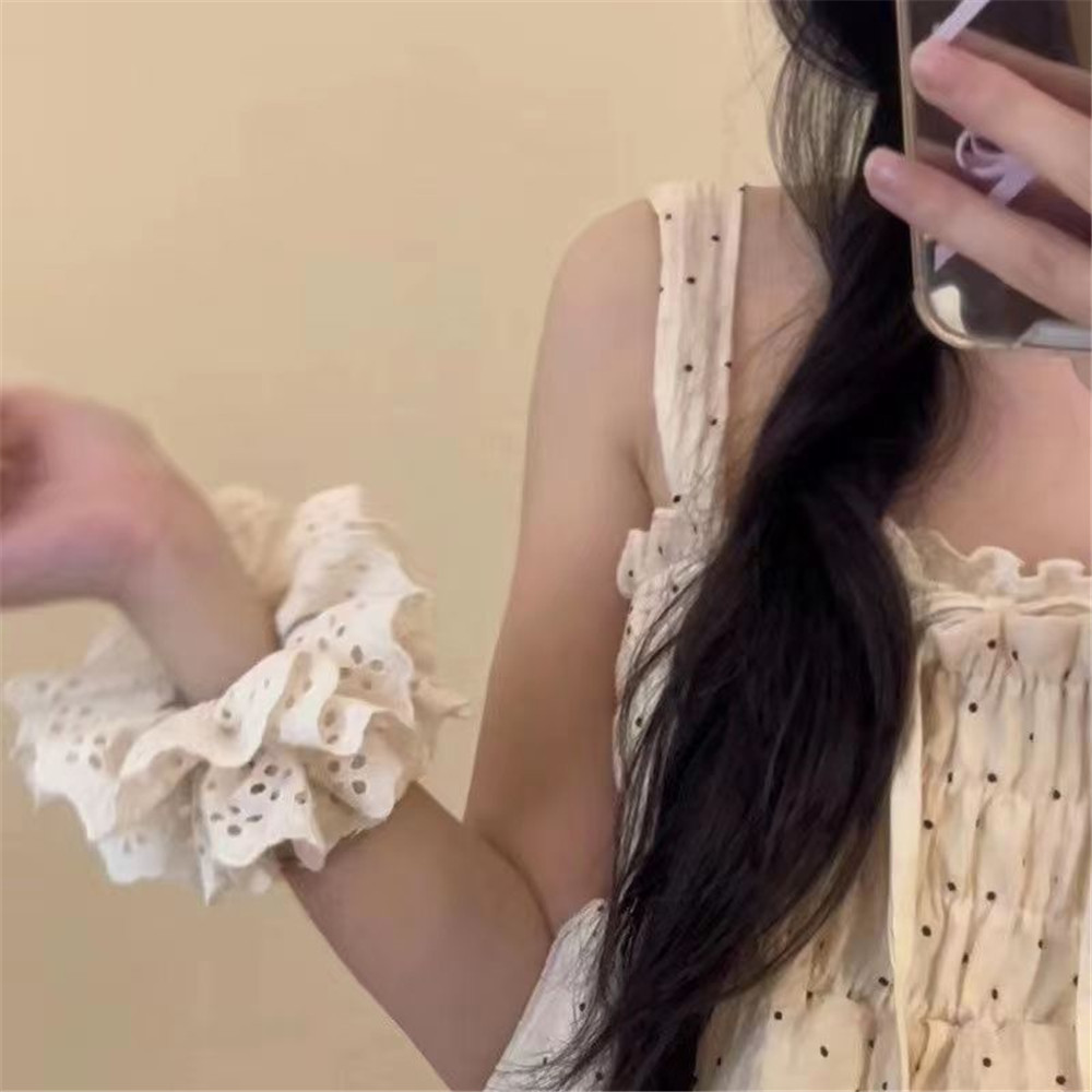 A HELLO GIRL Super Fairy ลูกไม้ ขนาดใหญ่ ยางรัดผม ยางรัดผม เชือกคาดศีรษะ ฝรั่งเศส ย้อนยุค เครื่องประดับผม - รูปที่ 2