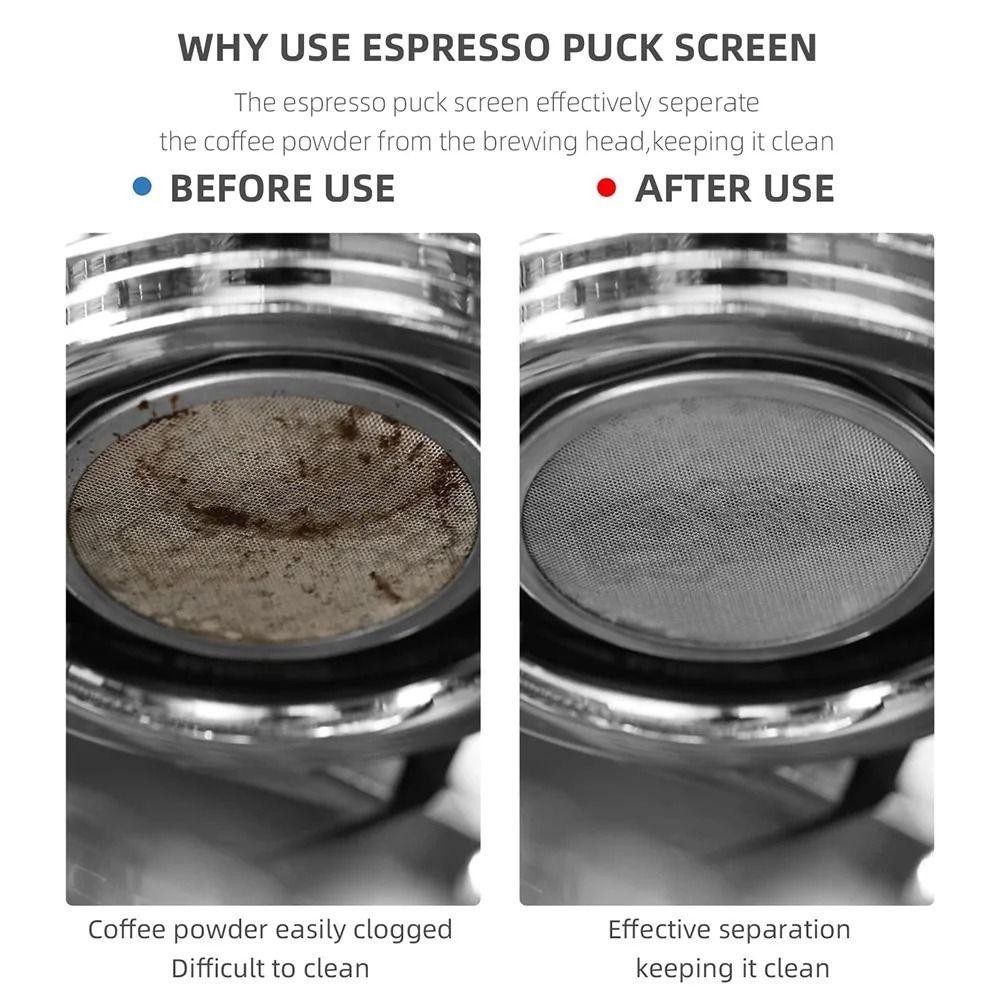 CUION1413 1 ชิ้นกาแฟทําตาข่าย, Portafilter Barista ทนความร้อนกาแฟกรองหน้าจอ, Espresso อุปกรณ์เสริมทํา Puck หน้าจอหน้าจอสําหรับ Portafilter ตะกร้า - รูปที่ 3