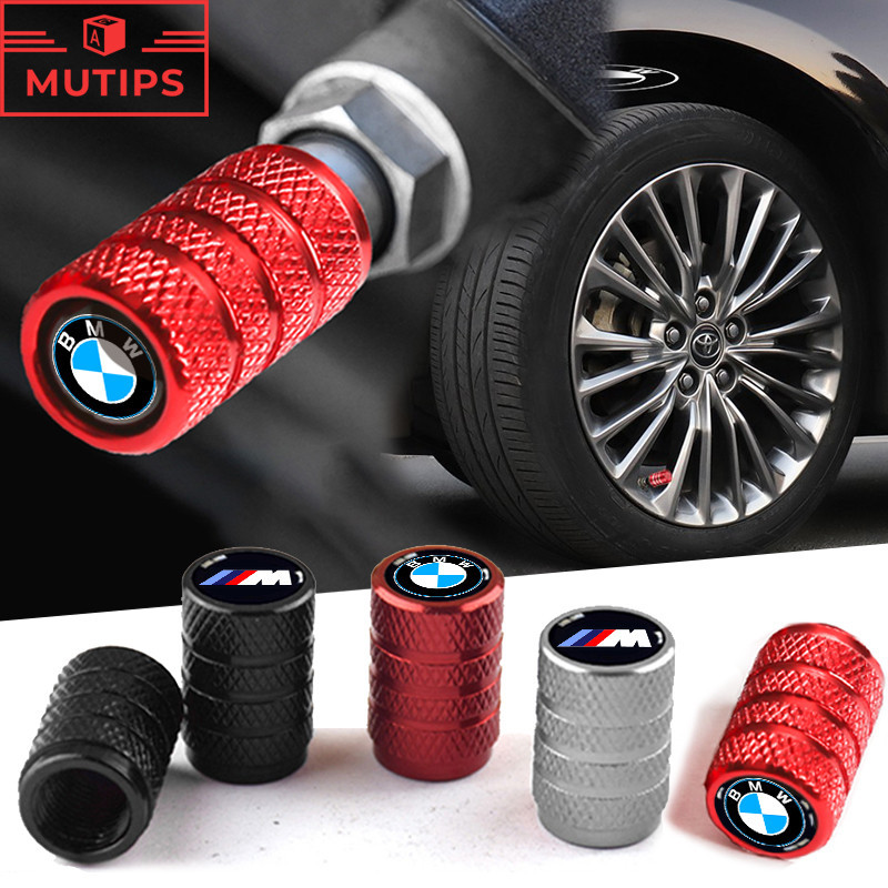 BMW 4 ชิ้น / เซต ฝาครอบวาล์วยางรถยนต์ ทรงกระบอก อลูมิเนียมอัลลอยด์ ล้อ ก้านวาล์ว BMW M G20 F10 E46 F30 E39 G30 E60 E90 X1 E84 645ci E63 E36 E30 X3 F25 X3 G01 X1 F48 F32 F34 E92 G22 F44 IX3 I4 IX