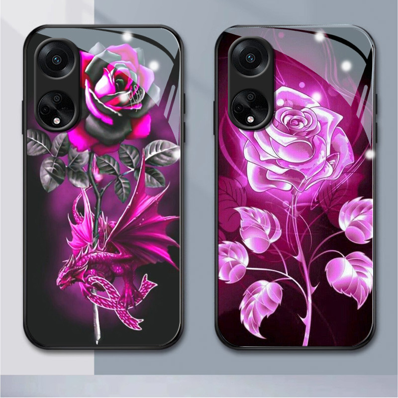 Pink roseZZDIY เคสโทรศัพท์มือถือ ซิลิโคนนิ่ม กันกระแทก ลายดอกกุหลาบสีชมพู สําหรับ OPPOA98 A96 A95 A94 A93 A92 A91 A83 A78 A74 A72 A71 A85 A57 A55 A92020 A7 A8 (HB1-1196)