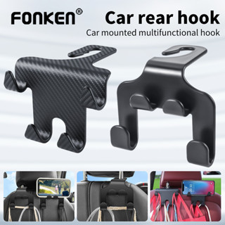 Fonken ตะขอแขวนกระเป๋าถือ พนักพิงศีรษะ 4 แพ็ค สีดํา สําหรับร…