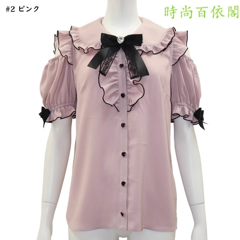 2023ฤดูร้อนญี่ปุ่นหวานน่ารักเหมืองเสื้อปิดไหล่มวลการผลิตด้านบนโลลิต้าเสื้อแขนสั้นญี่ปุ่นสาวนุ่มสาว - รูปที่ 3
