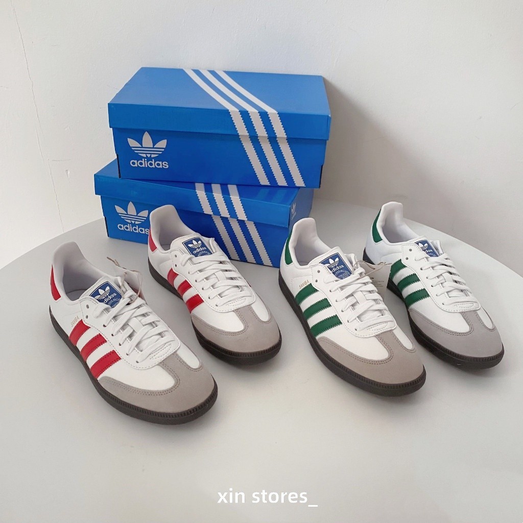 ADS Originals Samba OG Sampa Shoes สีขาว เขียว IG1024 สีขาว แดง IG1025