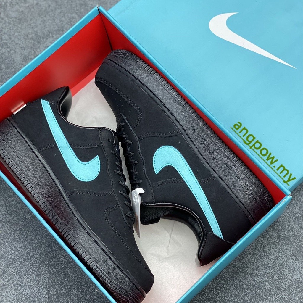 Tiffany & co. x AF1 Air Force 1 low SP "1837" รองเท้าผ้าใบลําลอง ข้อสั้น สีดํา สีน้ําเงิน DZ1382-001 ATT2
