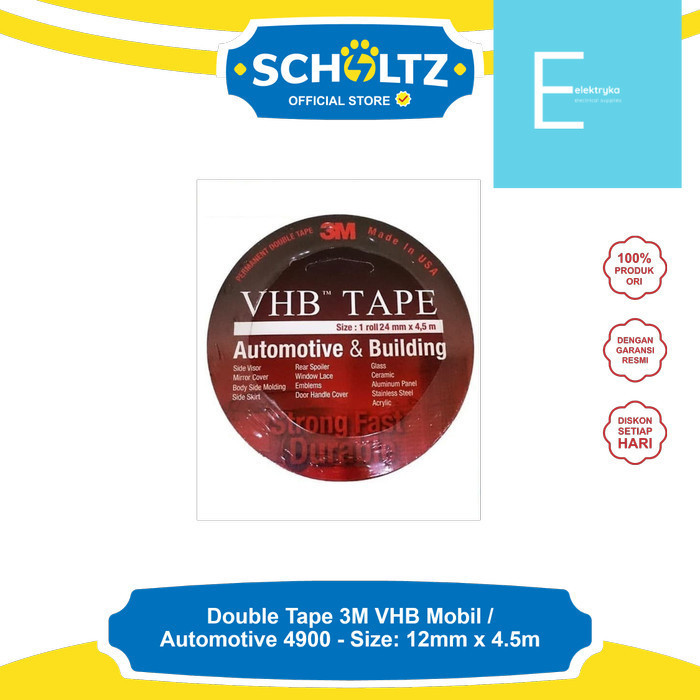 3M VHB Car / Automotive Double Tape 4900 - ขนาด: 12mm x 4.5m