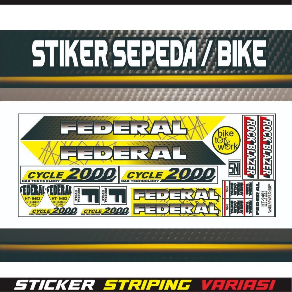 แถบจักรยาน VARIATIONS OF federal แถบจักรยาน, motifs เรียบง่าย, สติ๊กเกอร์ Federal, สติ๊กเกอร์เสาจักร
