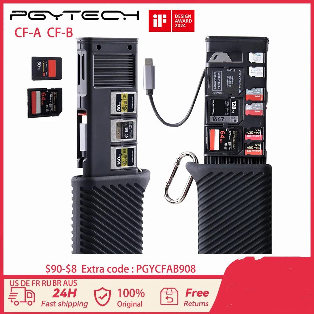 PGYTECH CFexpress CreateMate Card Reader Case Type A/B SD เครื่องอ่านการ์ดความเร็วสูง USB 3.2 Type-C