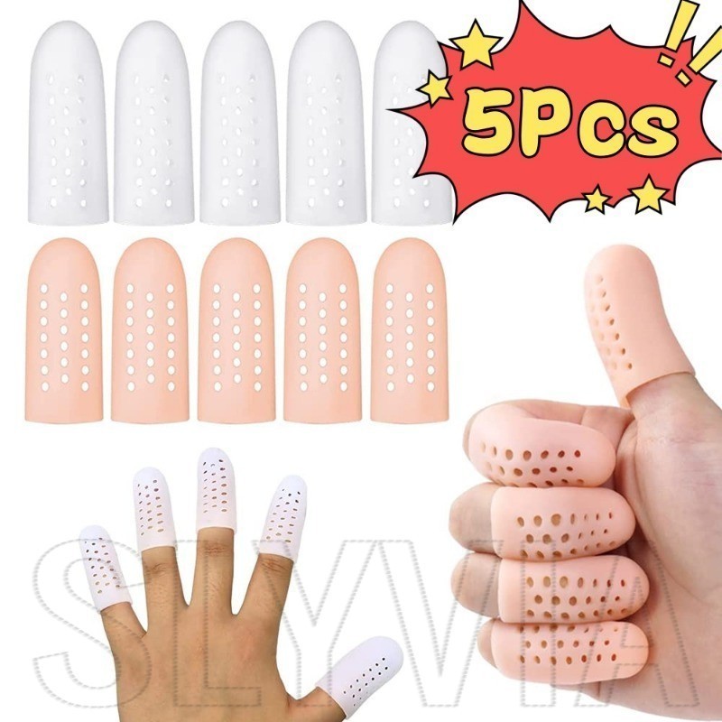 5 ชิ้น นุ่ม ระบายอากาศ - ดูแลเท้า - ป้องกันนิ้วมือ - เต่าทอง พร้อมรูอากาศ - ฝานิ้วซิลิโคน - บรรเทาอาการปวดจากข้าวโพด, ตุ่ม, เล็บคุด
