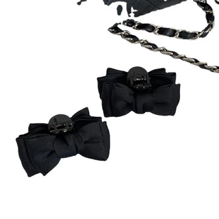 Escaping Princess Headdress สีดําสองด้านโบว์คว้าคลิปอุปกรณ์เสริมผมอารมณ์ Shark คลิปคลิปผมหญิง 2025