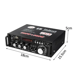 12V DC 220V เครื่องขยายเสียงมินิบลูทู Bluetooth-ใช้งานร่วมกับสเตอริโอ Mini Amplificador เครื่องขยายเสียง FM SD HIFI 2CH