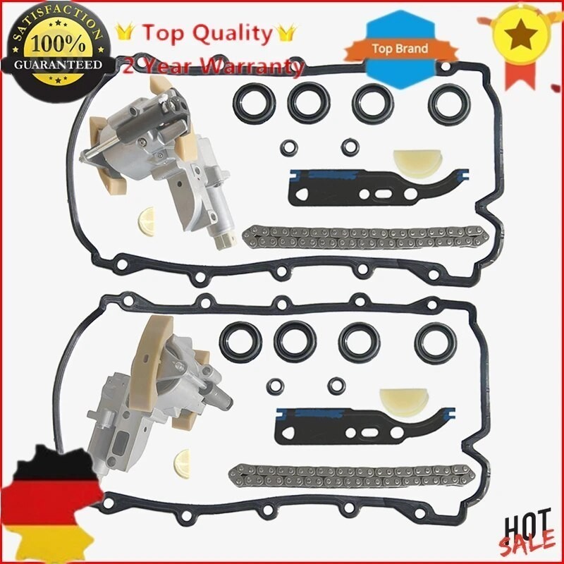 QP01 Pair Timing Chain Tensioner Kit For Audi A6 A8 RS6 S6 S8 VW Phaeton Touareg V8 4.2L 077109087P 