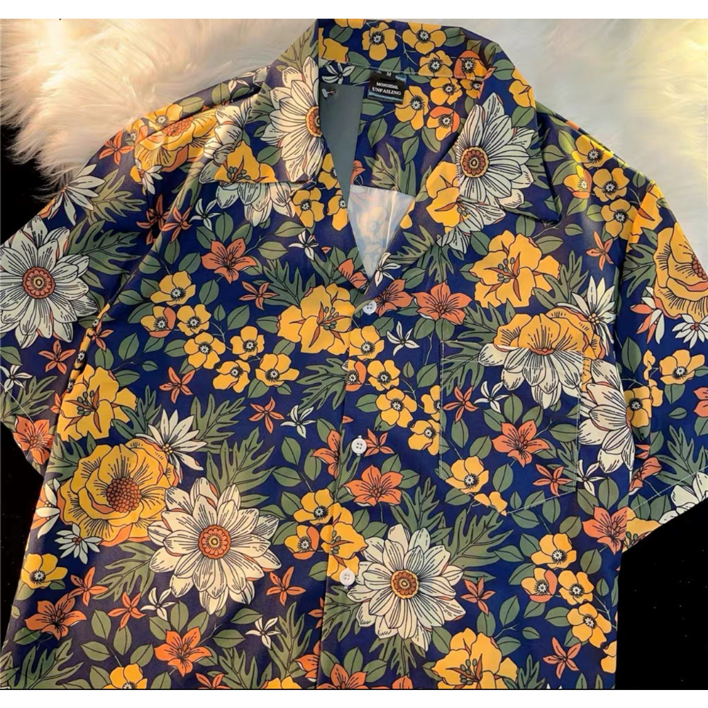 Ann.Fashion เสื้อเชิ้ตคอปกลายดอก เสื้อเล่นสงกรานต์2024 ผ้าไหมอิตาลี ของพร้อมส่งในไทย ใส่สบาย ใส่ได้ทุกสถานการณ์ #3001