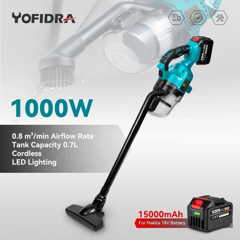 [จัดส่งภายในประเทศ]เครื่องดูดฝุ่นไฟฟ้าไร้สาย 1000W 18V แบบชาร์จไฟได้ สําหรับ Makita