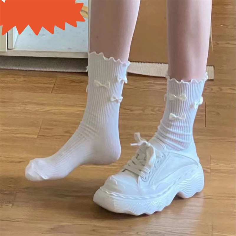 ถุงเท้าลูกไม้ ประดับโบว์น่ารัก ญี่ปุ่น น่ารัก  ระบายอากาศได้ดี สําหรับผู้หญิง - รูปที่ 7