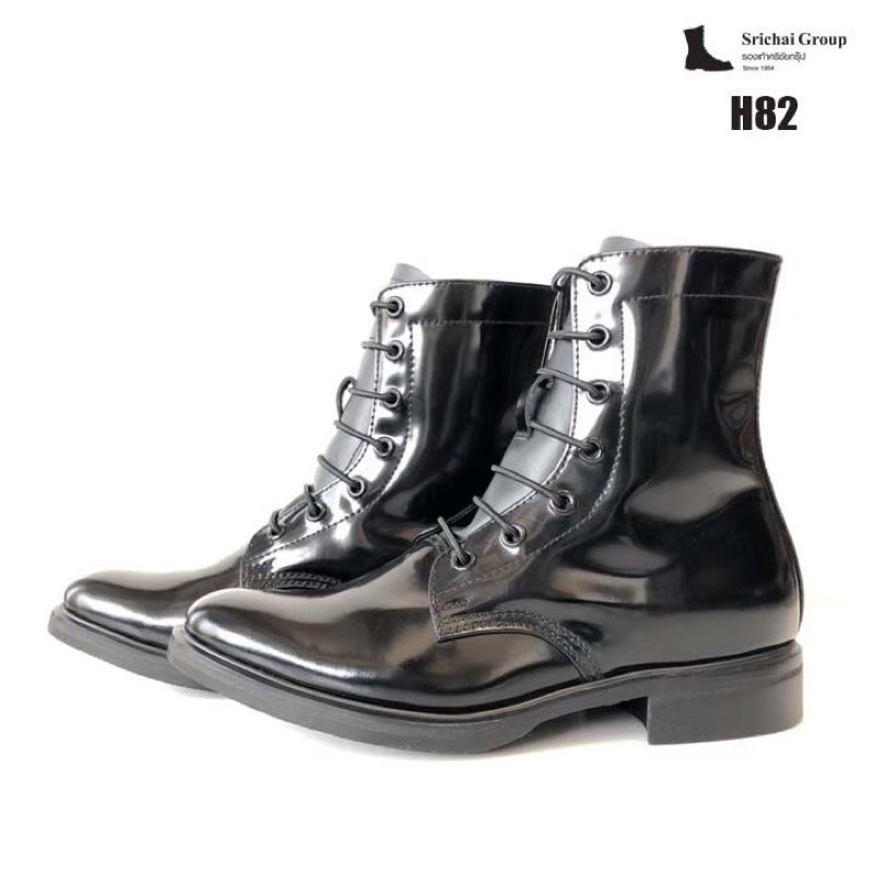 รองเท้าขัดมัน Srichaishoes รุ่น H82 และ รุ่น H82 Zip รองเท้าฮาฟ กศ.หนังขัดมันพรีเมี่ยม