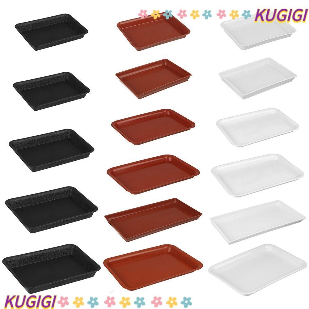 Kugigi ถาดพลาสติก ทรงสี่เหลี่ยมผืนผ้า ทนทาน สําหรับใส่ซอสพืช 1 ชิ้น