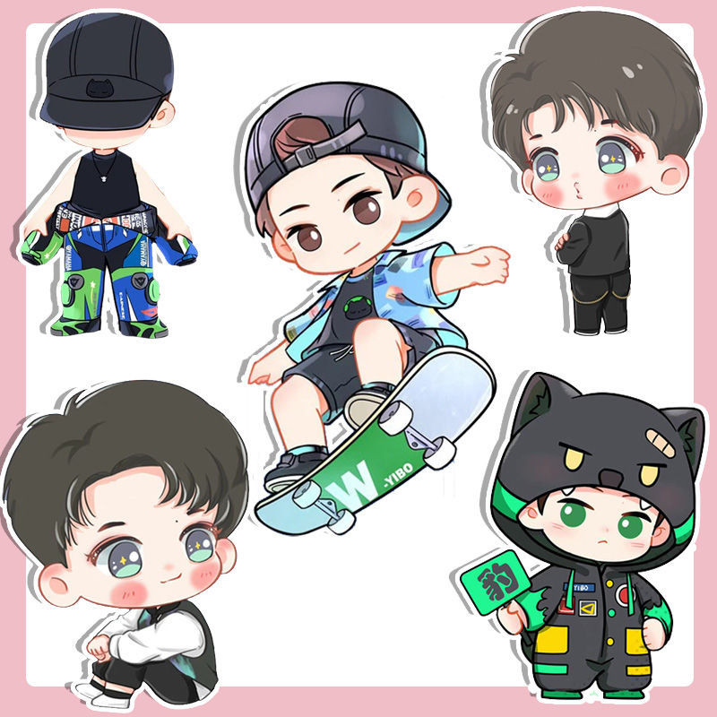ขายดี ใหม่ สติกเกอร์ ลายการ์ตูน Star Wang Yibo น่ารัก แฮนด์เมด คุณภาพสูง สําหรับตกแต่ง IPAD DIY