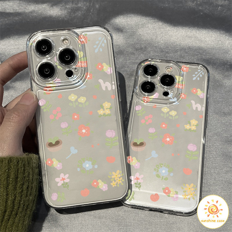 เคสโทรศัพท์มือถือใสลายดอกไม้เล็กๆ เรียบง่าย ไอโฟน11 For iPhone12 13 14 15Pro MAX X XS XR XS 7 8Plus SE2020 เคสโทรศัพท์