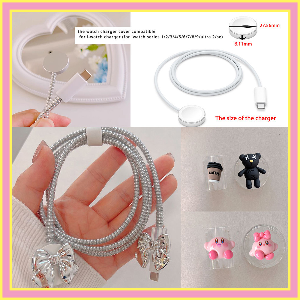 ตัวป้องกันสายชาร์จ TPU USB Type C A2515 A2055 5 6 7 8 9 Ultra 2 สีเงิน