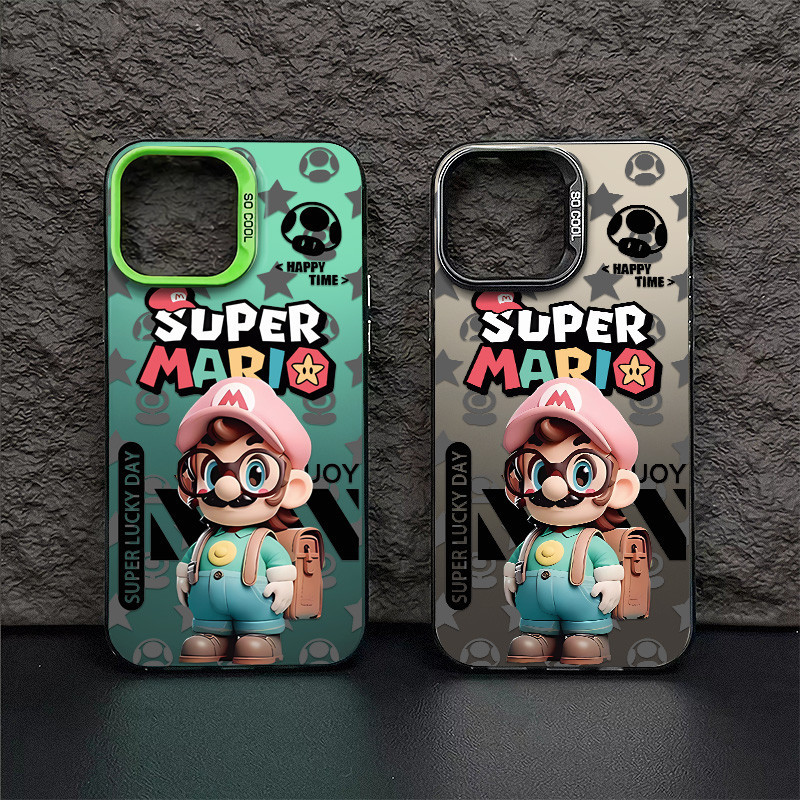 เคสโทรศัพท์มือถือ ซิลิโคน กันกระแทก ลาย Super Mary สีชมพู สําหรับ IPhone 7 8 Plus 11 13 12 14 15 Pro Max XR X XS Max SE 2020