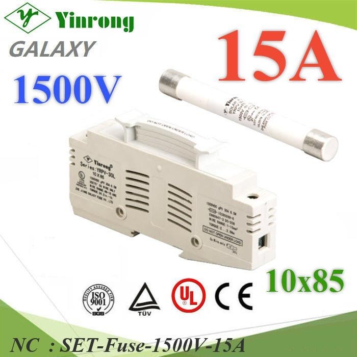 NC ฟิวส์ DC 15A สำหรับโซลาร์เซลล์ 1500V พร้อมฐานฟิวส์ SET-Fuse-1500V-15A